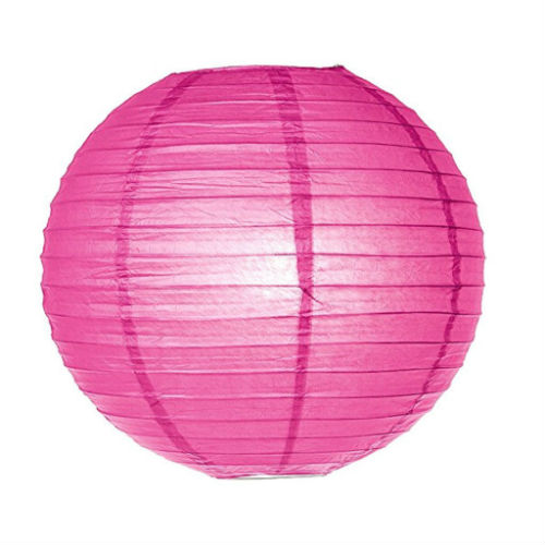JQ-17RP 8" Round Paper Lantern Red Pink